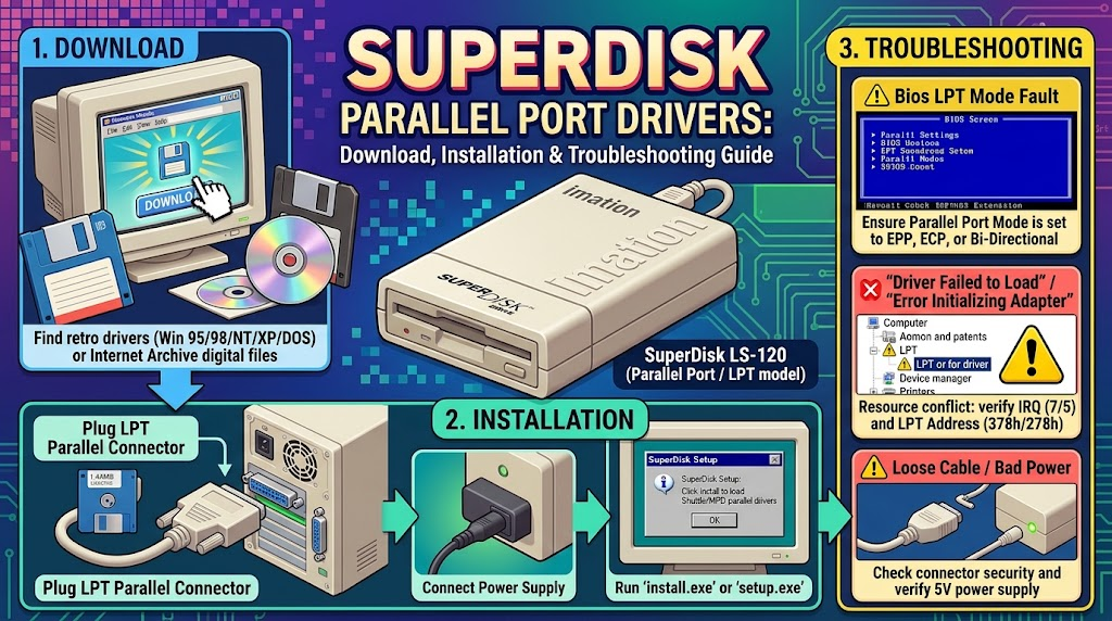SuperDisk Parallel Port Drivers: Download, Installation & Troubleshooting Guide